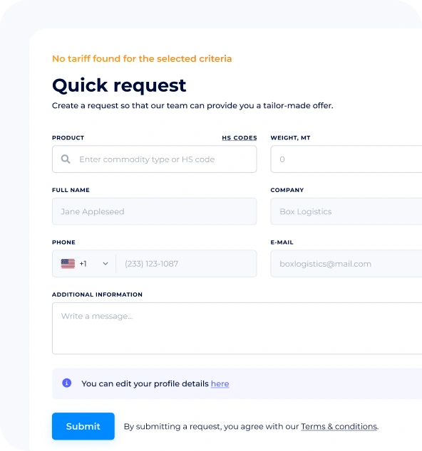 Quick request generation