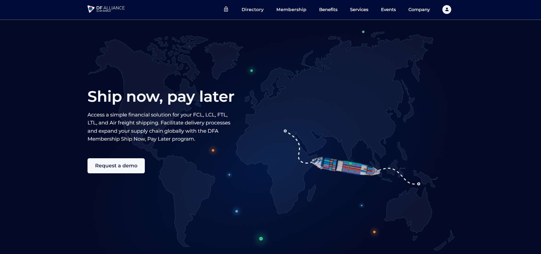 Ship now, pay later landing page